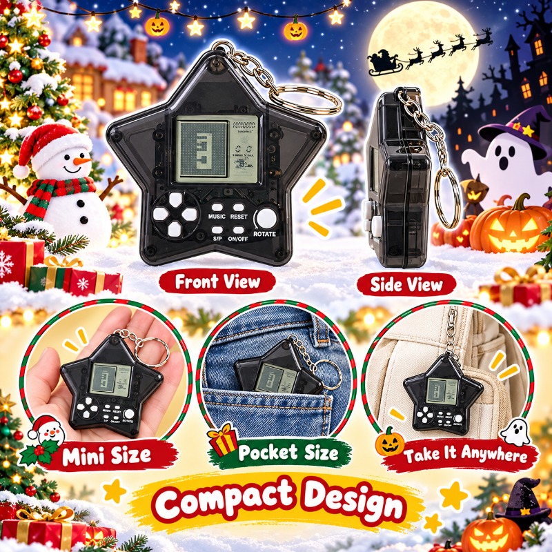Classic Retro Tetris Gaming Ma - Gaming Console Keychain ulasan dan harga